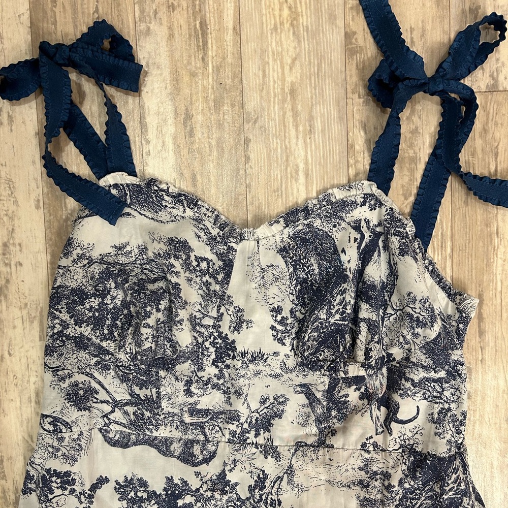 BloomChic Blue and White Toile Dress - Picture 3 of 7